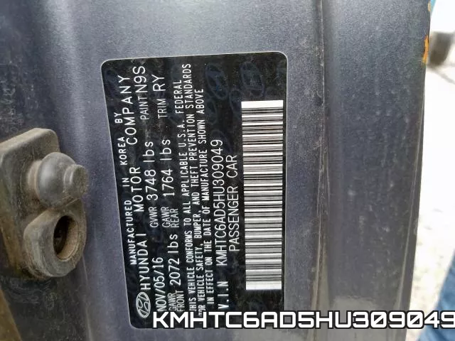 KMHTC6AD5HU309049 фото 2