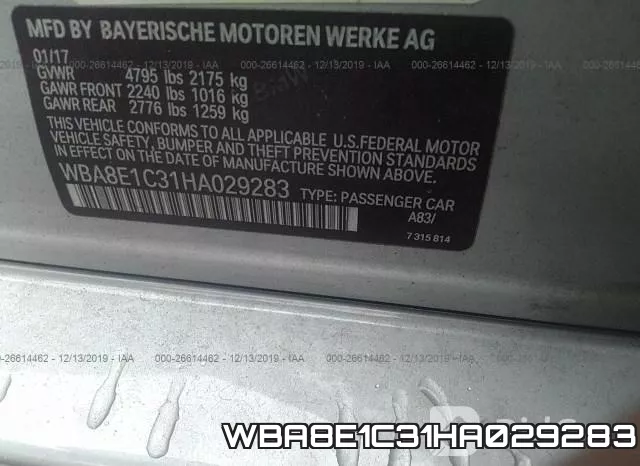 WBA8E1C31HA029283 фото 8