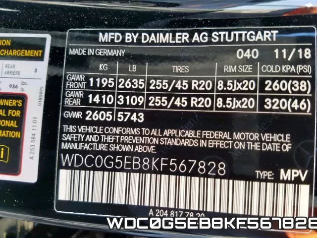 WDC0G5EB8KF567828 фото 2