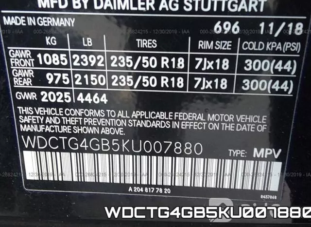 WDCTG4GB5KU007880 фото 9