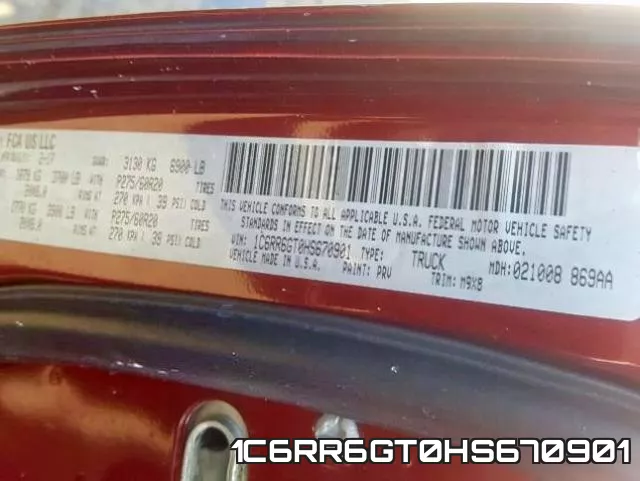 1C6RR6GT0HS670901 фото 2