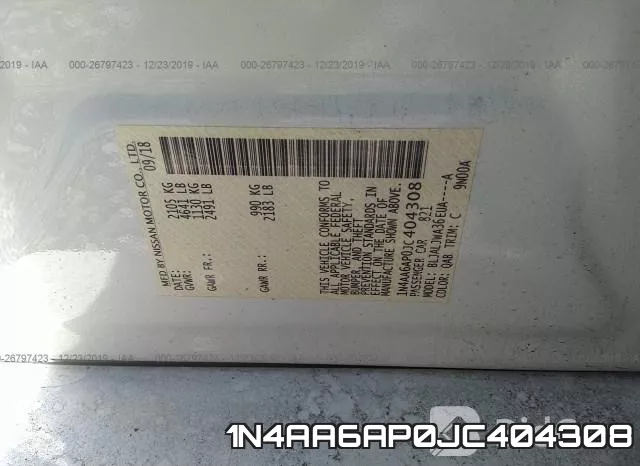 1N4AA6AP0JC404308 фото 9