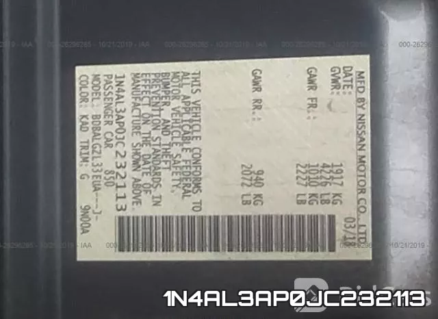 1N4AL3AP0JC232113 фото 10