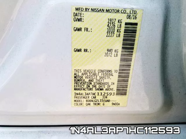 1N4AL3AP7HC112593 фото 2