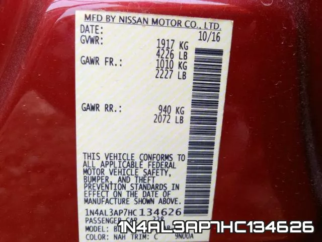 1N4AL3AP7HC134626 фото 2
