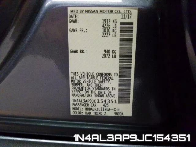 1N4AL3AP9JC154351 фото 2