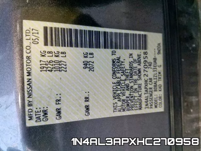 1N4AL3APXHC270958 фото 2