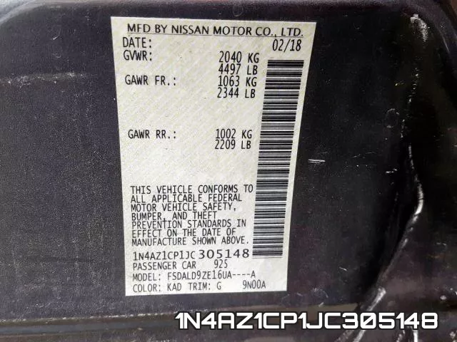 1N4AZ1CP1JC305148 фото 2