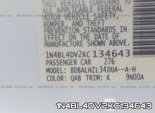 1N4BL4DV2KC134643 фото 9