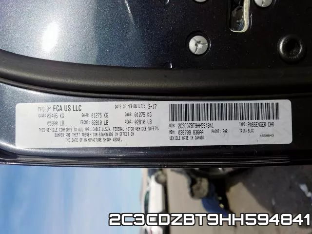 2C3CDZBT9HH594841 фото 2
