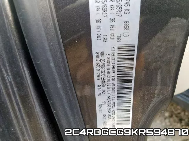 2C4RDGCG9KR594870 фото 2