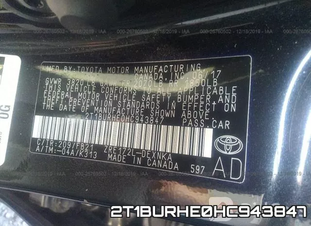 2T1BURHE0HC943847 фото 8