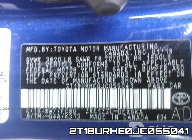 2T1BURHE0JC055041 фото 8