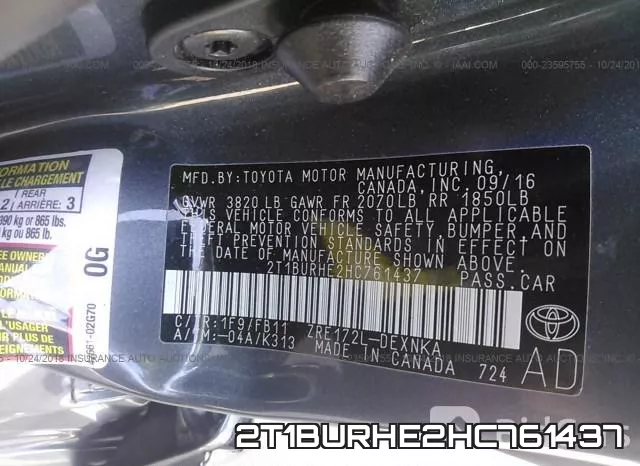 2T1BURHE2HC761437 фото 9