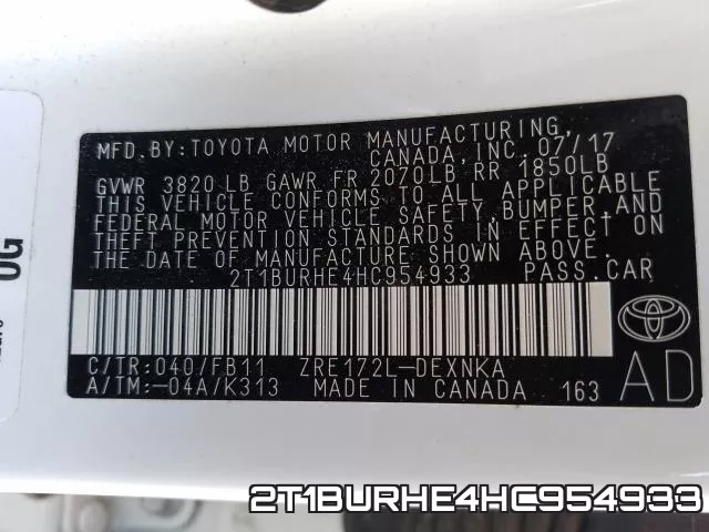 2T1BURHE4HC954933 фото 2