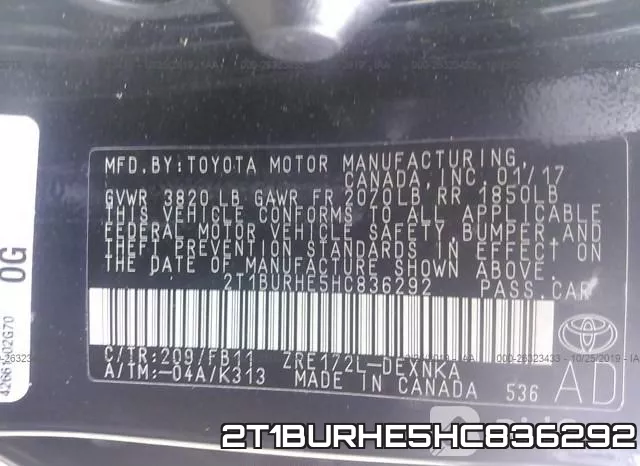 2T1BURHE5HC836292 фото 7