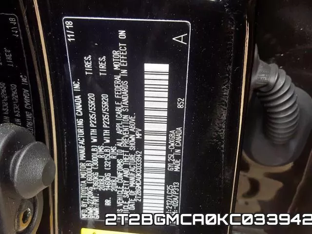 2T2BGMCA0KC033942 фото 2