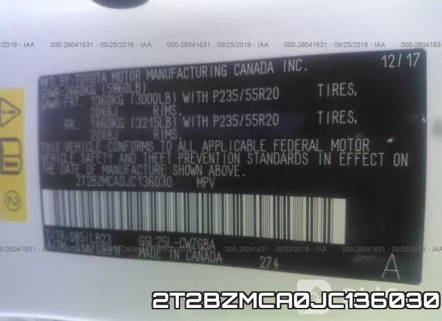 2T2BZMCA0JC136030 фото 7