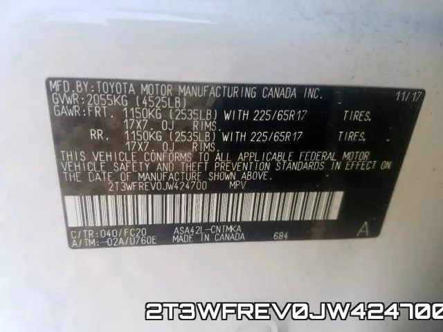 2T3WFREV0JW424700 фото 2