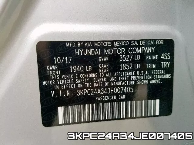 3KPC24A34JE007405 фото 2
