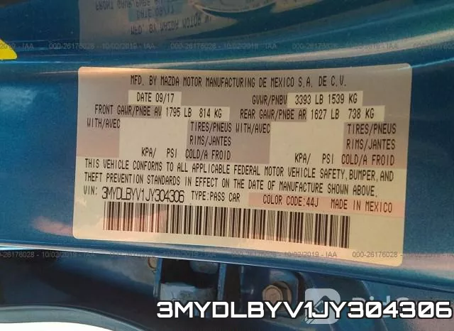 3MYDLBYV1JY304306 фото 9