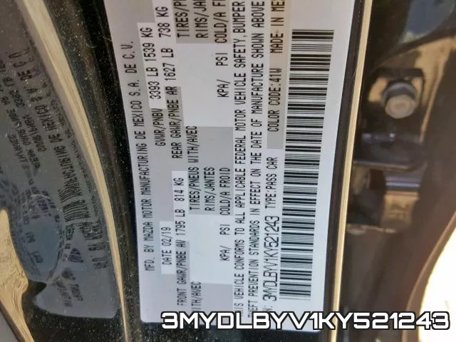 3MYDLBYV1KY521243 фото 2