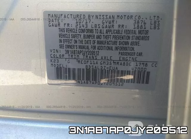 3N1AB7AP0JY209512 фото 9