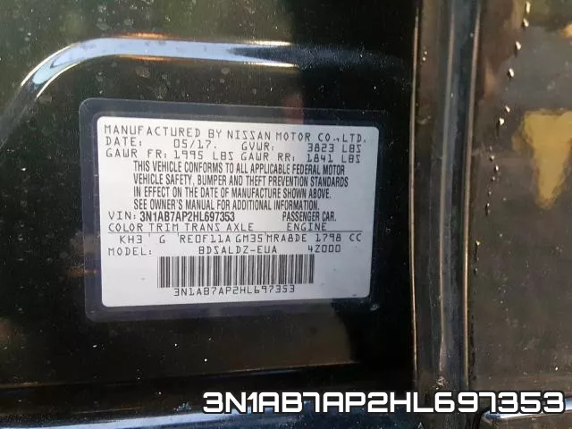 3N1AB7AP2HL697353 фото 2