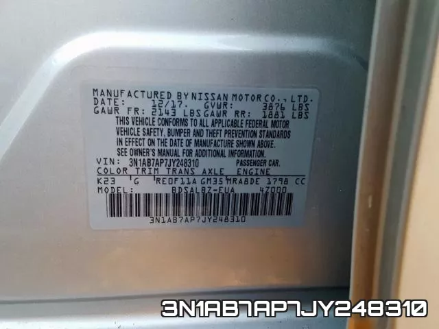 3N1AB7AP7JY248310 фото 2