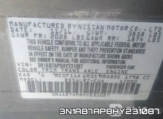 3N1AB7AP8HY231087 фото 8