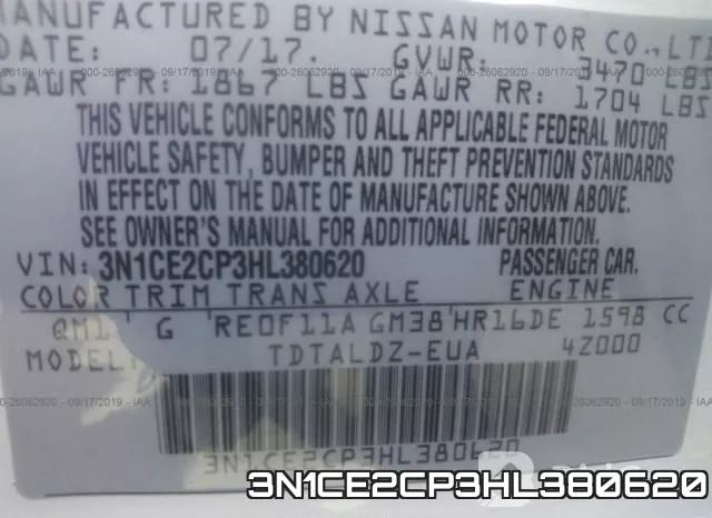 3N1CE2CP3HL380620 фото 8