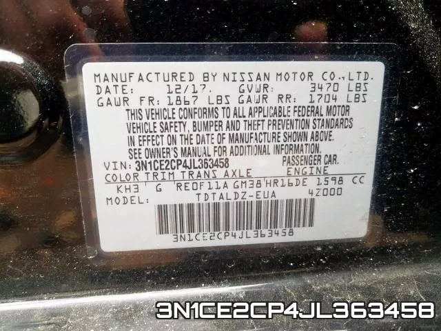 3N1CE2CP4JL363458 фото 2