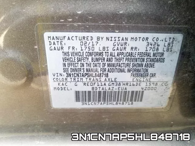 3N1CN7AP5HL848718 фото 2