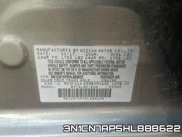 3N1CN7AP5HL888622 фото 2