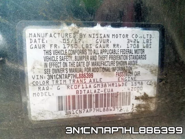 3N1CN7AP7HL886399 фото 2