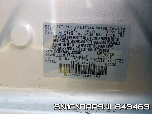 3N1CN7AP9JL843463 фото 2