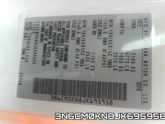 3N6CM0KN8JK695958 фото 2