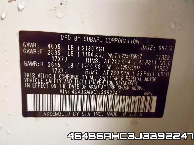 4S4BSAHC3J3392247 фото 2