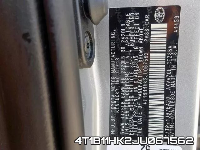 4T1B11HK2JU067562 фото 2