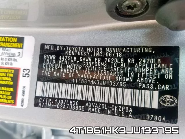 4T1B61HK3JU133795 фото 2