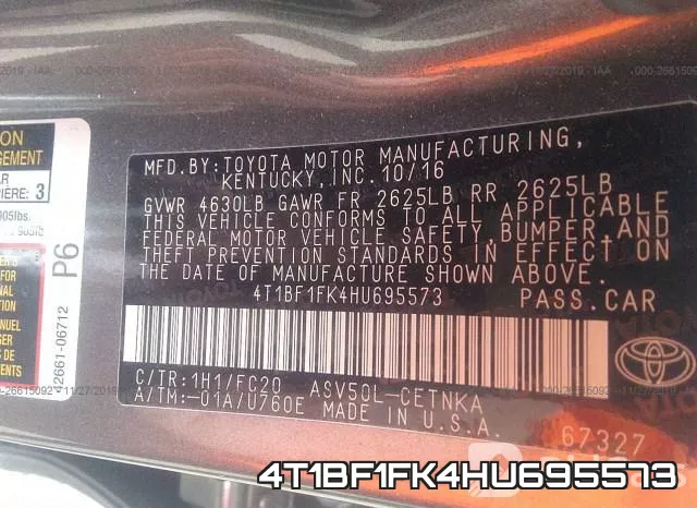 4T1BF1FK4HU695573 фото 8