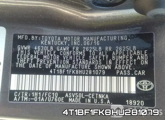 4T1BF1FK8HU281079 фото 6