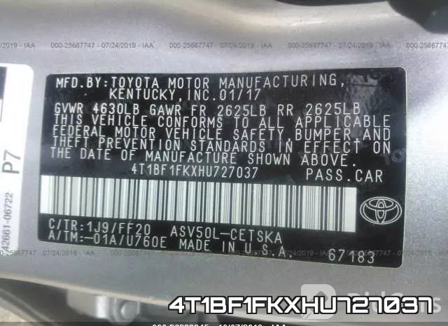 4T1BF1FKXHU727037 фото 10