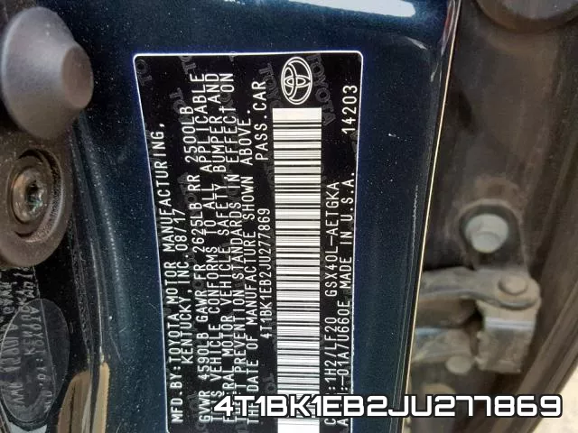 4T1BK1EB2JU277869 фото 2