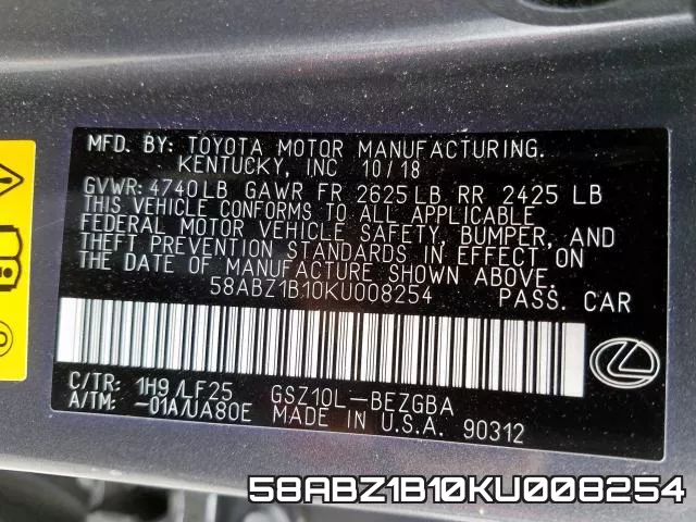 58ABZ1B10KU008254 фото 2