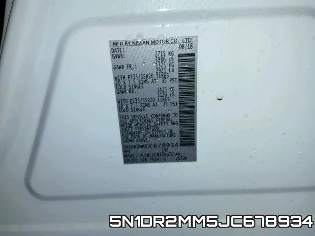 5N1DR2MM5JC678934 фото 2