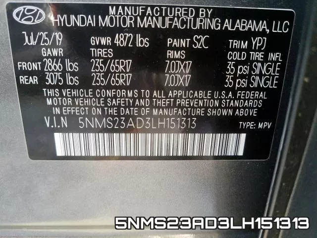 5NMS23AD3LH151313 фото 2