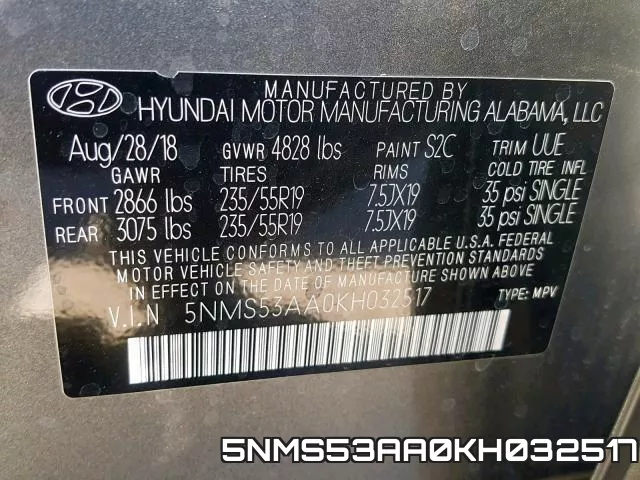 5NMS53AA0KH032517 фото 2