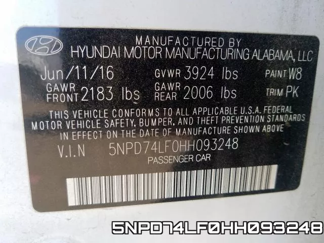 5NPD74LF0HH093248 фото 2