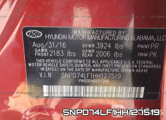 5NPD74LF1HH127519 фото 10